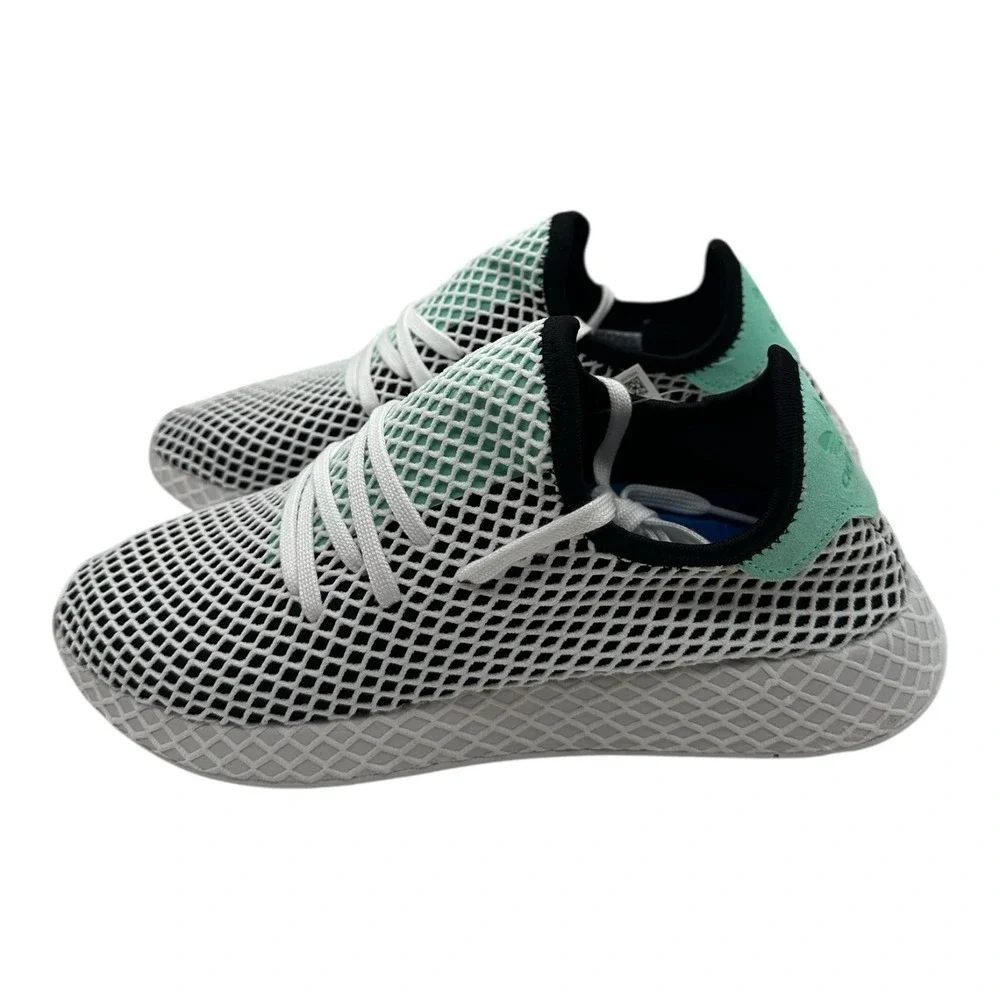 Adidas Deerupt‎ Runner Running Shoes Mens 11.5 Black/Green/White Sneakers B28076